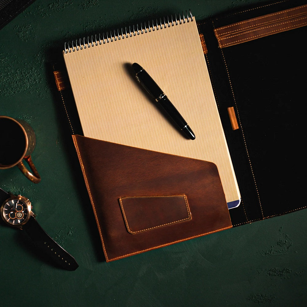 Personalized Leather Executive Portfolio Organizer