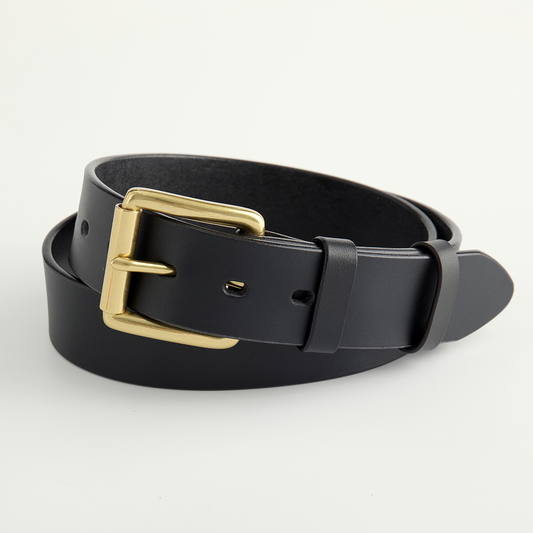 Classic Black Leather Belt -1.5"