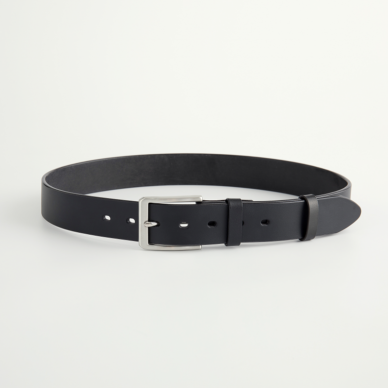 Classic Black Leather Belt -1.5"