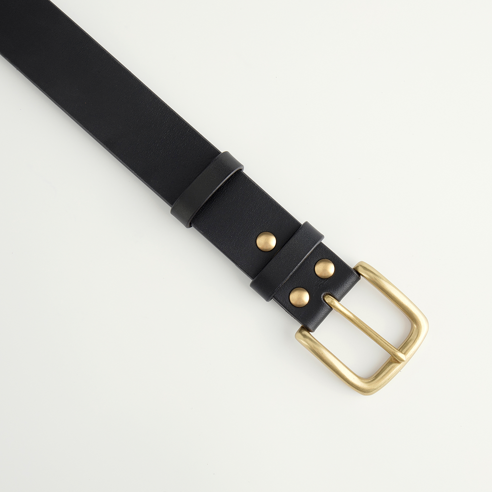 Classic Black Leather Belt -1.5"