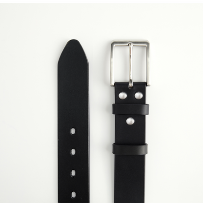 Classic Black Leather Belt -1.5"