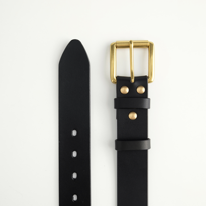 Classic Black Leather Belt -1.5"