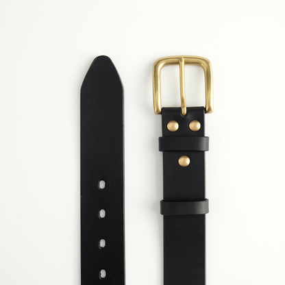 Classic Black Leather Belt -1.5"