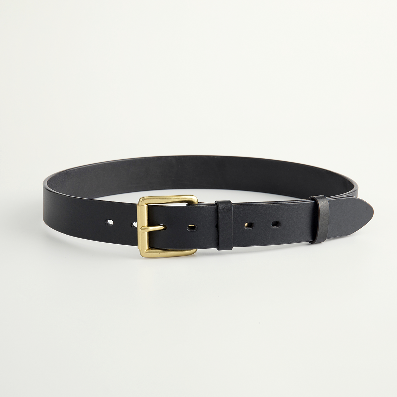 Classic Black Leather Belt -1.5"