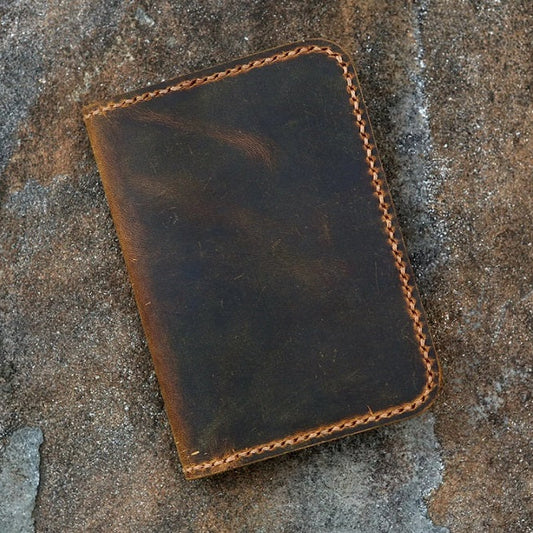 Personlized refillable leather diary journal for small mini composition notebook 4.5 x 3.25" pocket size