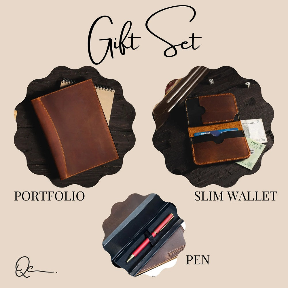 Personalized Leather Executive Portfolio Organizer