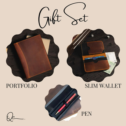 Personalized Leather Executive Portfolio Organizer