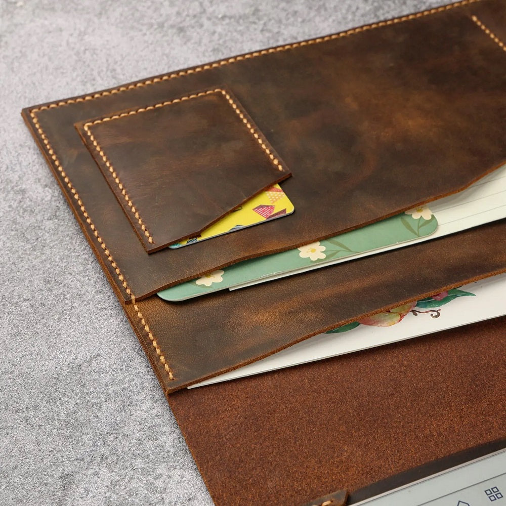 Personlized Genuine ALL leather folio case with pen holder for remarkable paper pro