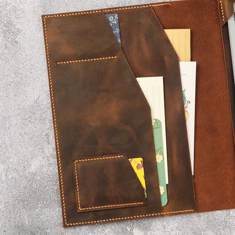 Personlized Genuine ALL leather folio case with pen holder for remarkable paper pro