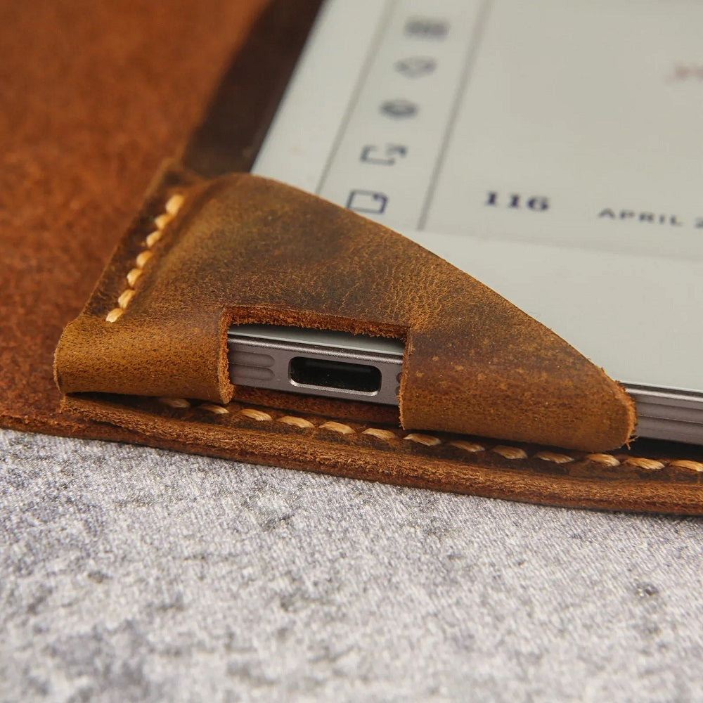 Personlized Genuine ALL leather folio case with pen holder for remarkable paper pro