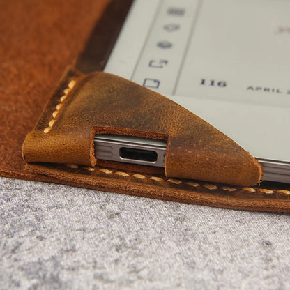 Personlized Genuine ALL leather folio case with pen holder for remarkable paper pro
