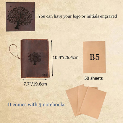 Personalized Leather B5 Size Journal for women